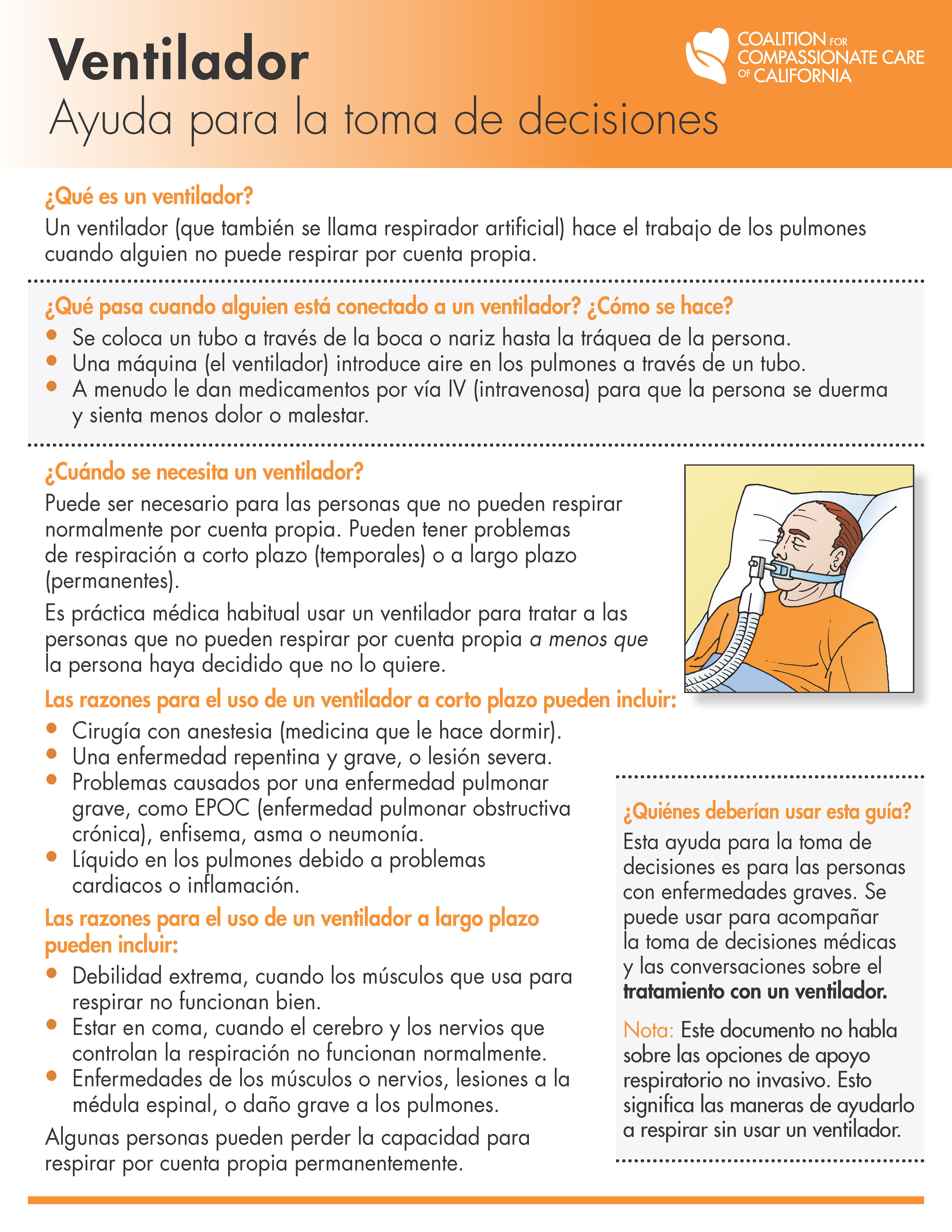 Decision Aid on Ventilator – Spanish